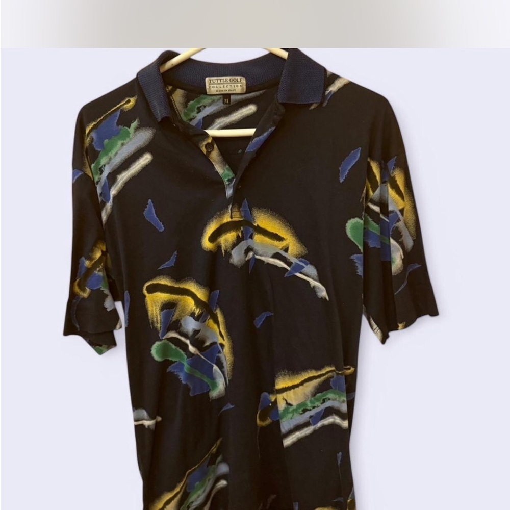 Stylish Black Abstract Men's Shirt